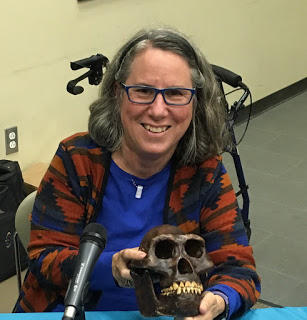 Marilyn Fogel with skull